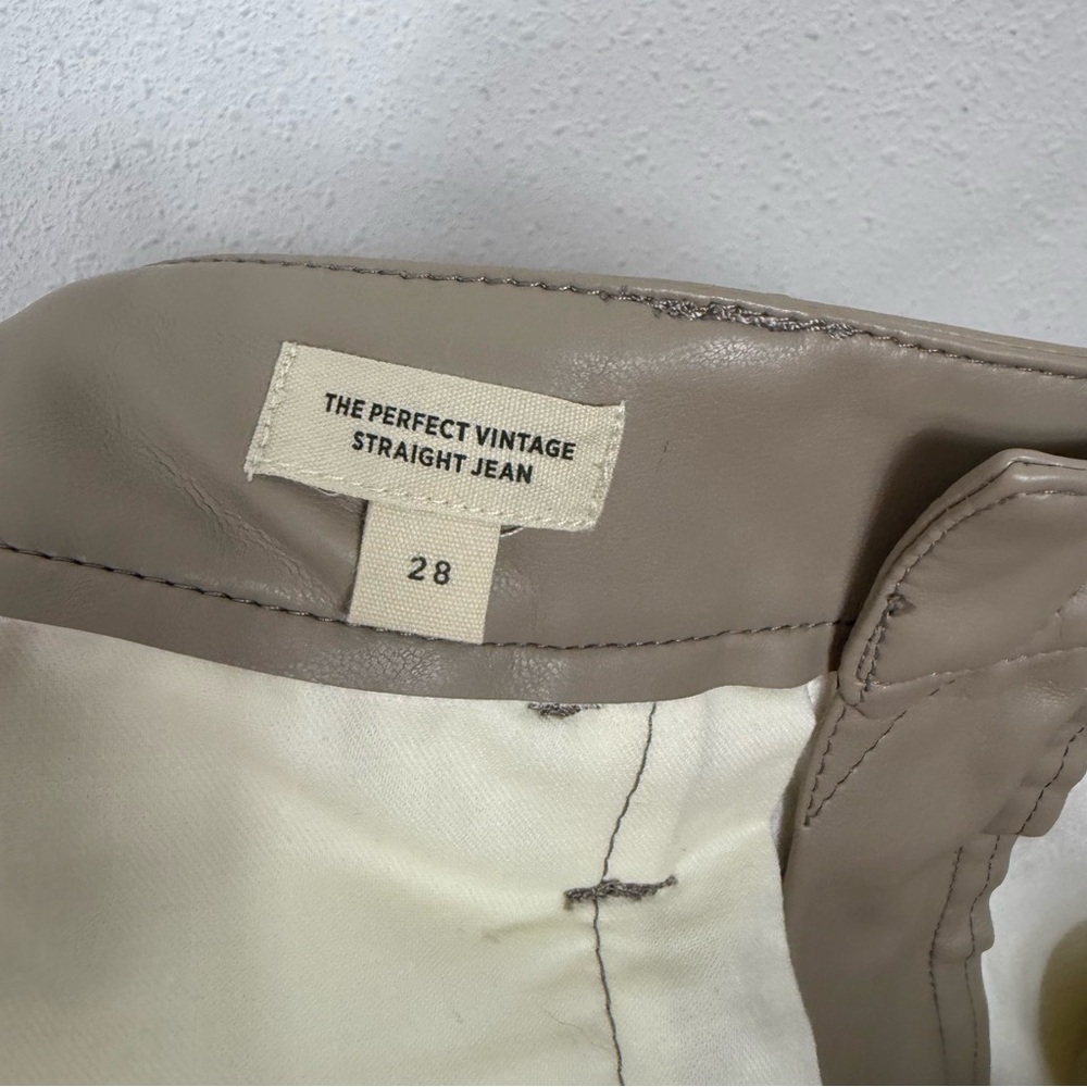 Madewell The Perfect Vintage Straight Jean Faux Leather Edition Pumice NWT Sz 28 - Picture 9 of 11